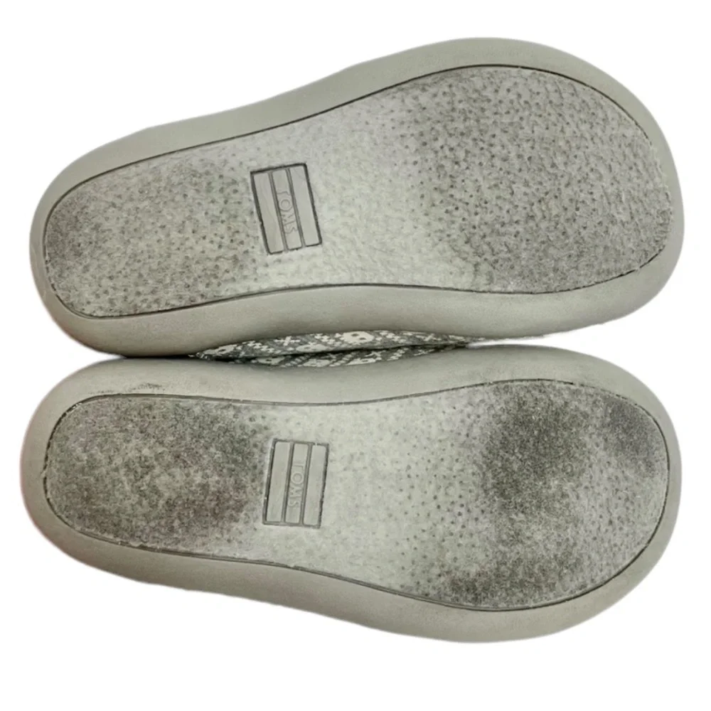 TOMS Grey Jersey Skulls Slipper